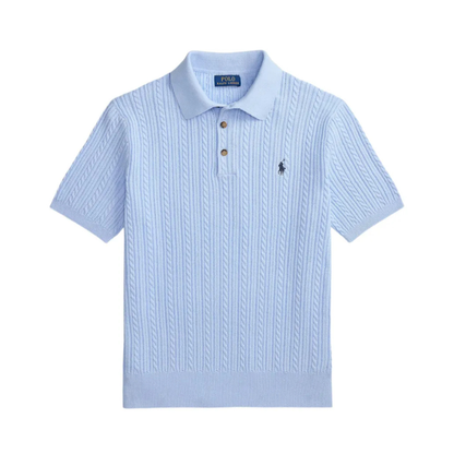 Polo in Maglia Premium con Trama Intrecciata