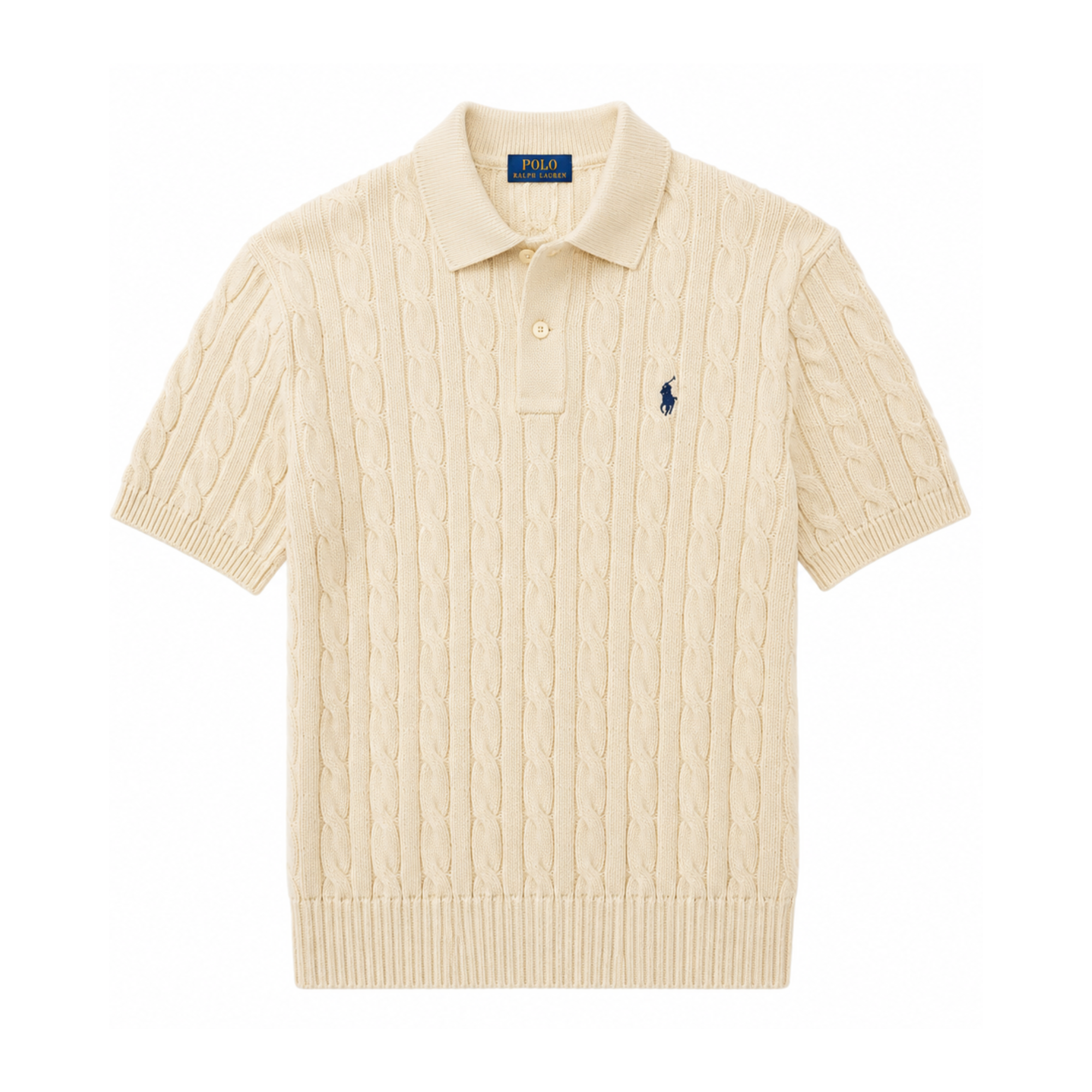 Polo in Maglia Premium con Trama Intrecciata
