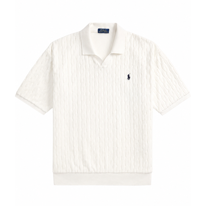 Polo in Maglia Premium con Trama Intrecciata