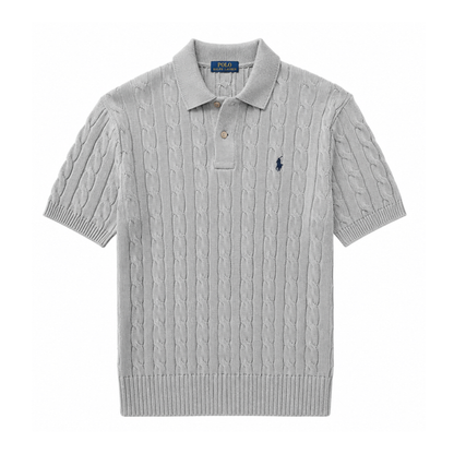 Polo in Maglia Premium con Trama Intrecciata