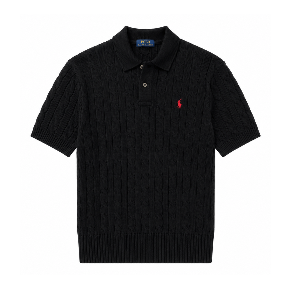 Polo in Maglia Premium con Trama Intrecciata
