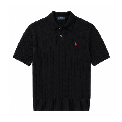 Polo in Maglia Premium con Trama Intrecciata